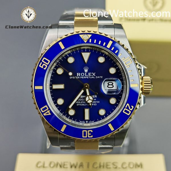 Rolex Super Clone Watches 1:1 Gold Blue Dial Submariner 126613LB 3235 Movement
