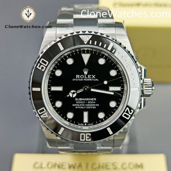 Rolex Super Clone Watches 1:1 Submariner Black Dial No Date 124060-0001 3230 Movement