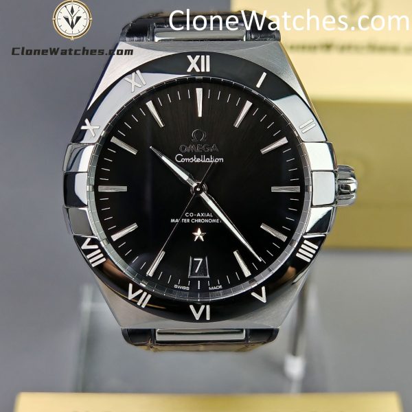 OMEGA Super Clone Watches 1:1 Constellation steel on leather strap 131.33.41.21.01.001 41mm