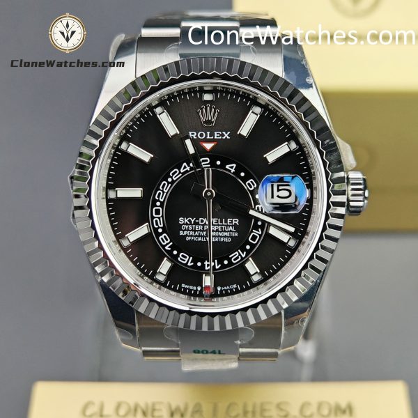 Rolex Super Clone Watches 1:1 Sky Dweller Black Dial Oyster m336934-0007  9002 Movement