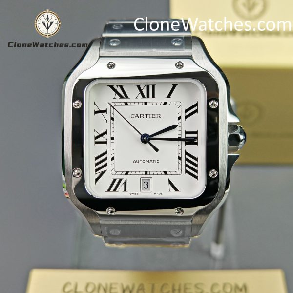 Cartier Super Clone Watches 1:1 Santos Series White Dial 39.8MM WSSA0009
