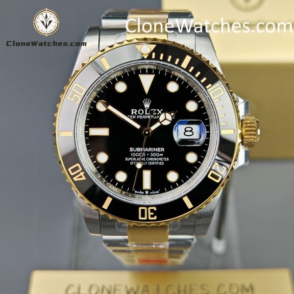 Rolex Super Clone Watches 1:1 Submariner Gold Steel m126613ln-0002 3235 Movement