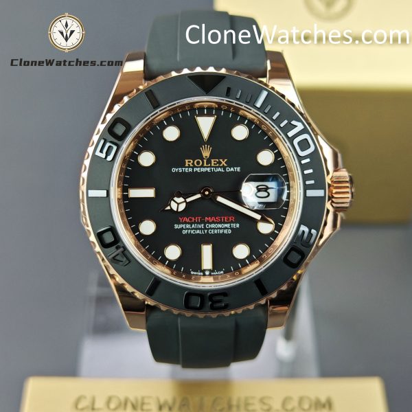 Super Clone Watches – Rolex Yacht Master 18k  Rose Gold m126655-0002