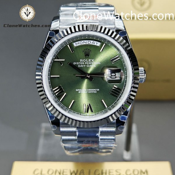 Rolex Super Clone Watches 1:1 Day Date Olive Green Dial 40mm m228239-0033 3255 Movement