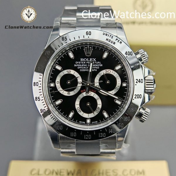 Rolex Super Clone Watches 1:1 Daytona Black Dial M116520-78590 4130 Movement