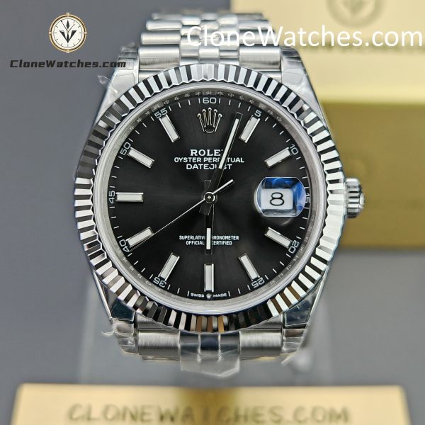 Rolex Super Clone Watches 1:1 DateJust Black Dial m126334-0018 Jubilee 41MM 3235 Movement