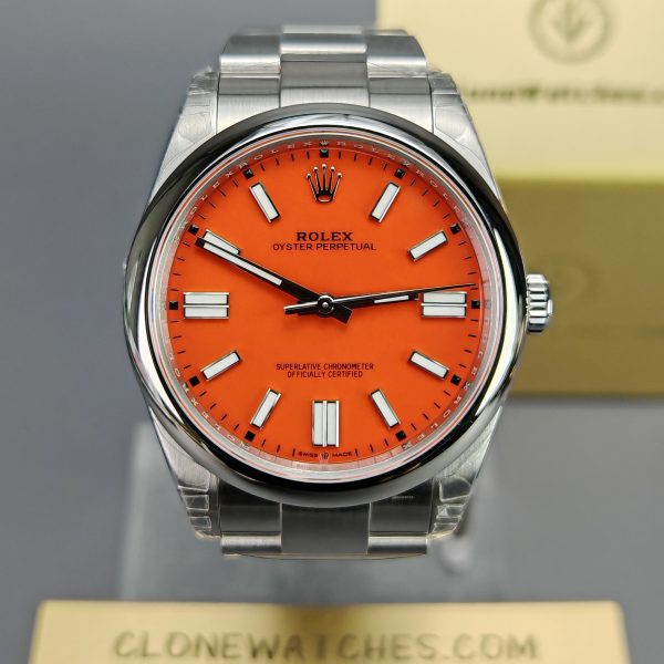 Rolex Super Clone Watches 1:1 Oyster Perpetual Red Dial 41mm M124300 3230 Movement