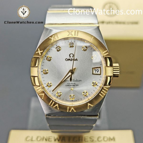 OMEGA Super Clone Watches 1:1 Constellation steel ‑ 18k gold on steel 123.20.35.20.52.002 35mm