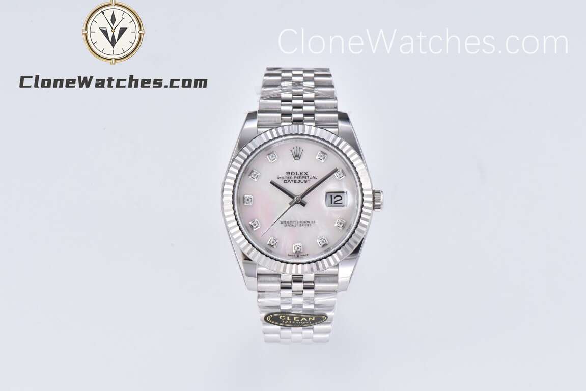 Super Clone Watches – Rolex DateJust White Diamond Dial M126334 – Jubilee
