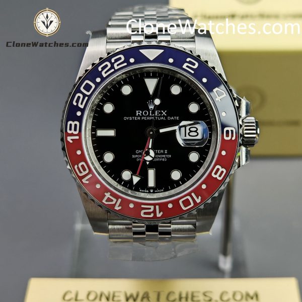 Rolex Super Clone Watches 1:1 Pepsi GMT Master II M126710blro Jubilee 3285 Movement
