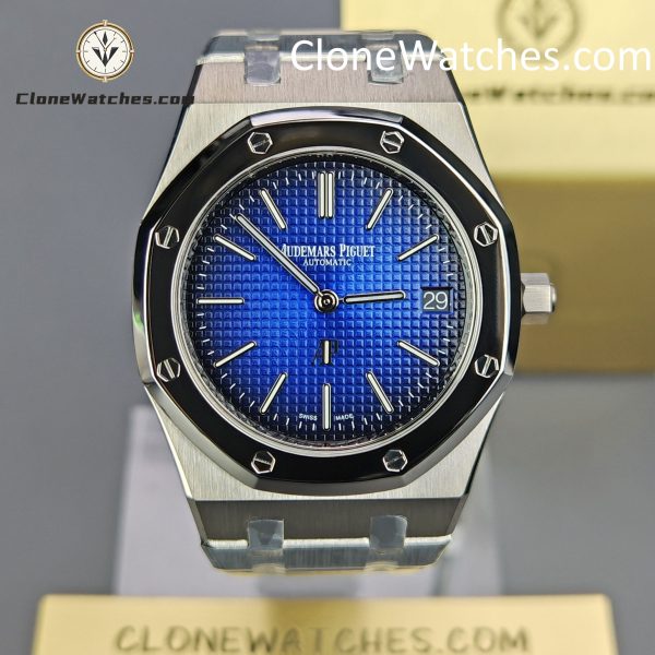 Audemars Piguet Super Clone Watches 1:1 Royal Oak “Jumbo” 15202IP Blue Dial