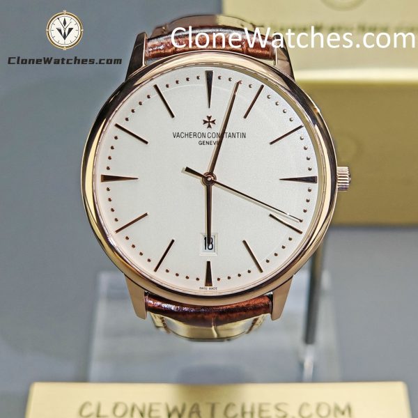 Vacheron Constantin Super Clone Watches 1:1 Patrimony Rose Gold 85180/000R-9248 White Dial