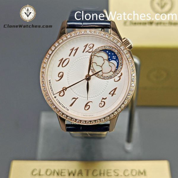 Vacheron Constantin Super Clone Watches 1:1 Égérie Moon Phase 8005F/000R-B498 White Dial