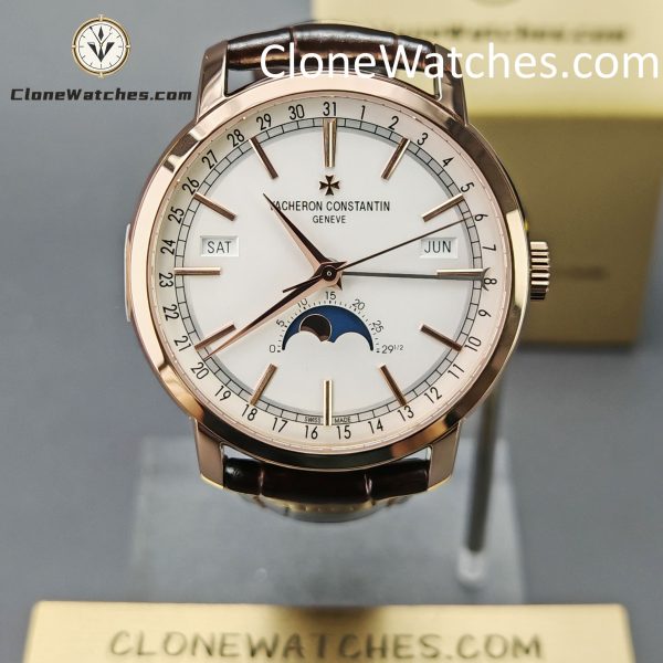 Vacheron Constantin Super Clone Watches 1:1 Traditionnelle Rose Gold 4010T/000R-B344 White Dial