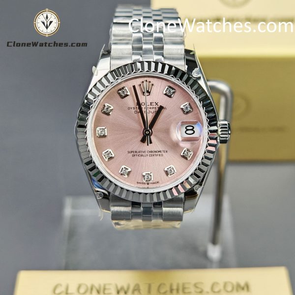 Rolex Super Clone Watches 1:1 DateJust Pink Dial M278274 - 0032 Jubilee 31MM 2236 Movement