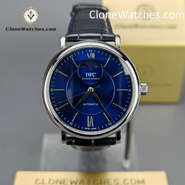IWC Super Clone Watches 1:1 IW459402 Portofino Automatic Moon Phase 40mm Blue Dial