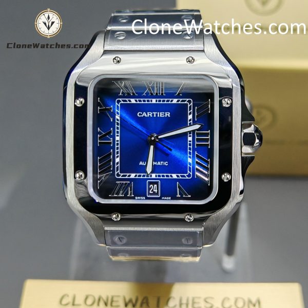 Cartier Super Clone Watches 1:1 Santos Series Gradient Blue Dial 39.8MM WSSA0013