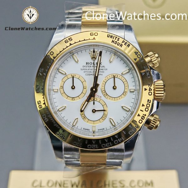 Rolex super clone watch 1:1 Daytona 18k gold m126503-0001 White Dial 4131 movement