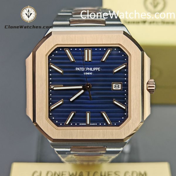 Patek Philippe Super Clone Watches 1:1 Cubitus Gold 5821/1AR-001 Blue Dial