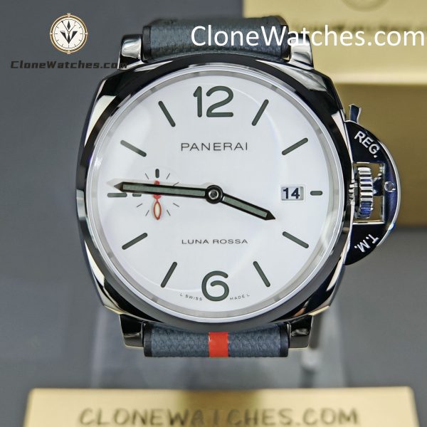 Panerai Super Clone Watches 1:1 Luminor Due Luna Rossa PAM01381 White Dial 42mm