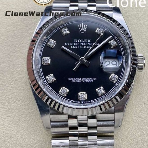 Super Clone Watches – Rolex DateJust Black Diamond Dial M126234 – 0027