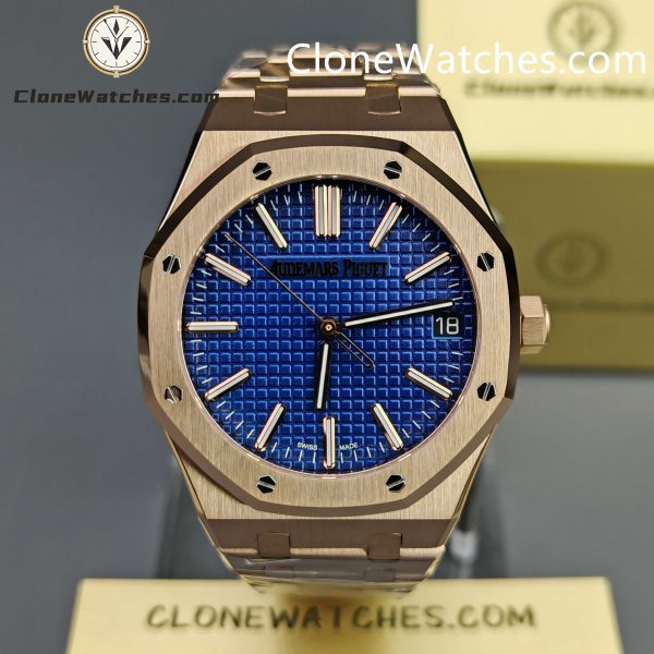 Super Clone Watches – Audemars Piguet 15510 Rose Gold Blue Dial