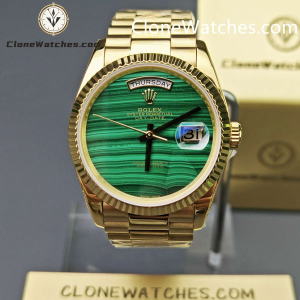 Super Clone Watches – Rolex  Day Date Malachite Dial 128238