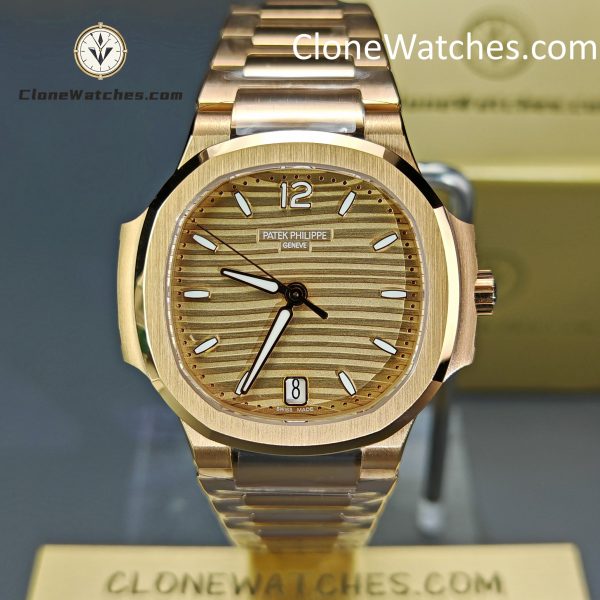 Patek Philippe Super Clone Watches 1:1 Nautilus Rose Gold 7118/1R-010 35.2 mm
