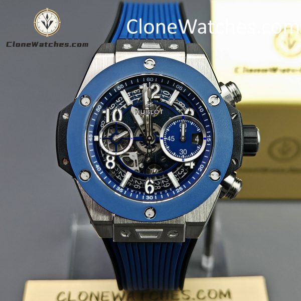 Hublot Super Clone Watches 1:1 Big Bang Unico Titanium Blue Ceramic 42mm 441.NL.5171.RX
