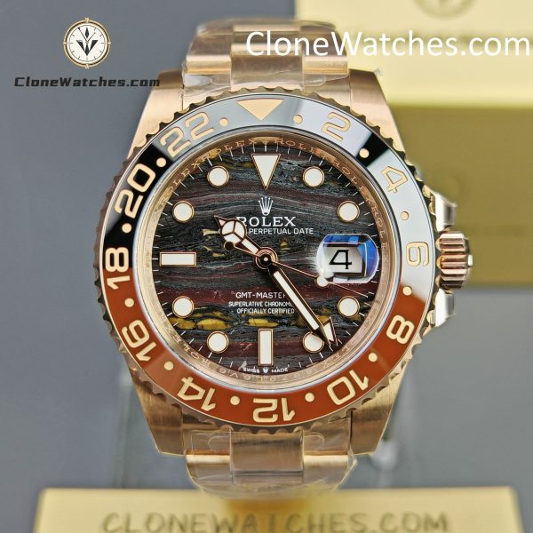 Rolex Super Clone Watches 1:1 GMT-Master II Rose Gold M126715CHNR-0002 Oyster 3285 Movement