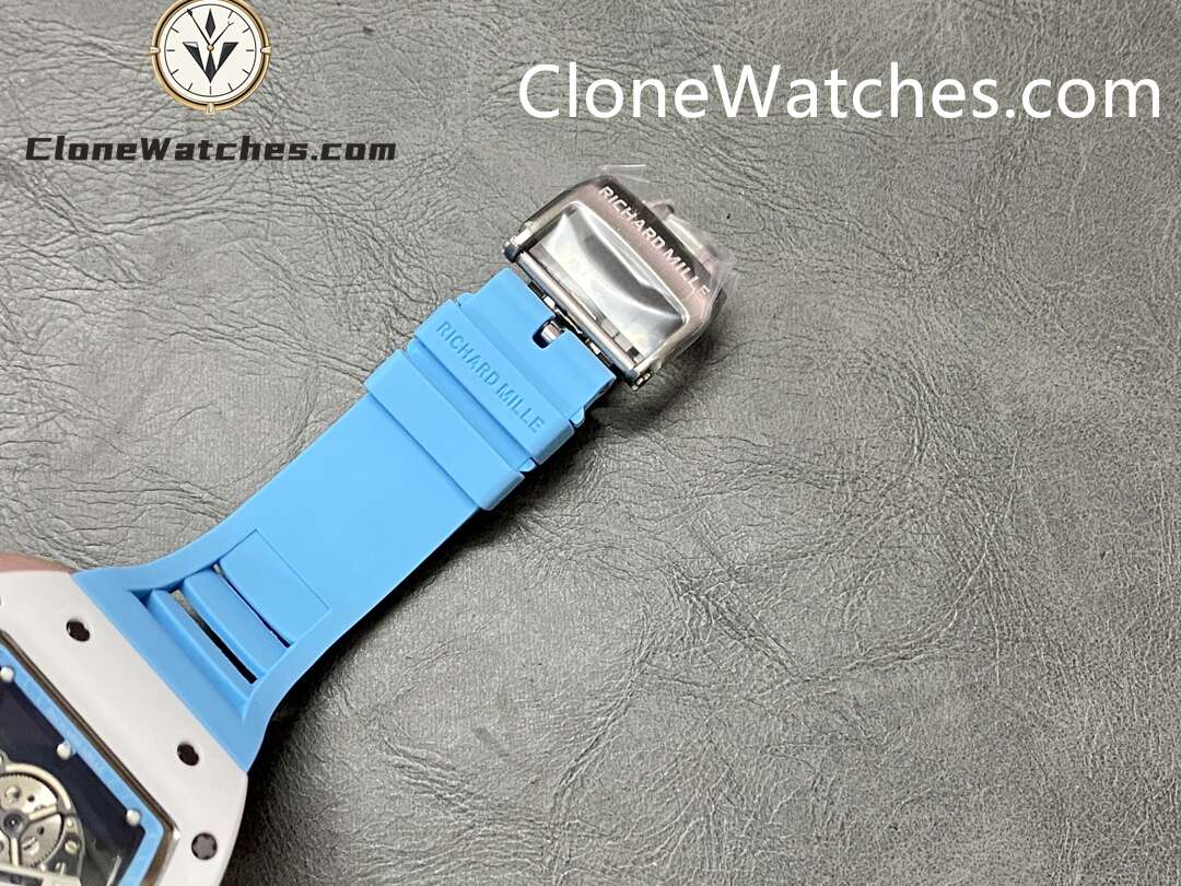 Richard Mille Super Clone Watches 1:1 RM 055 Ceramics Tourbillon Blue Strap - Image 9
