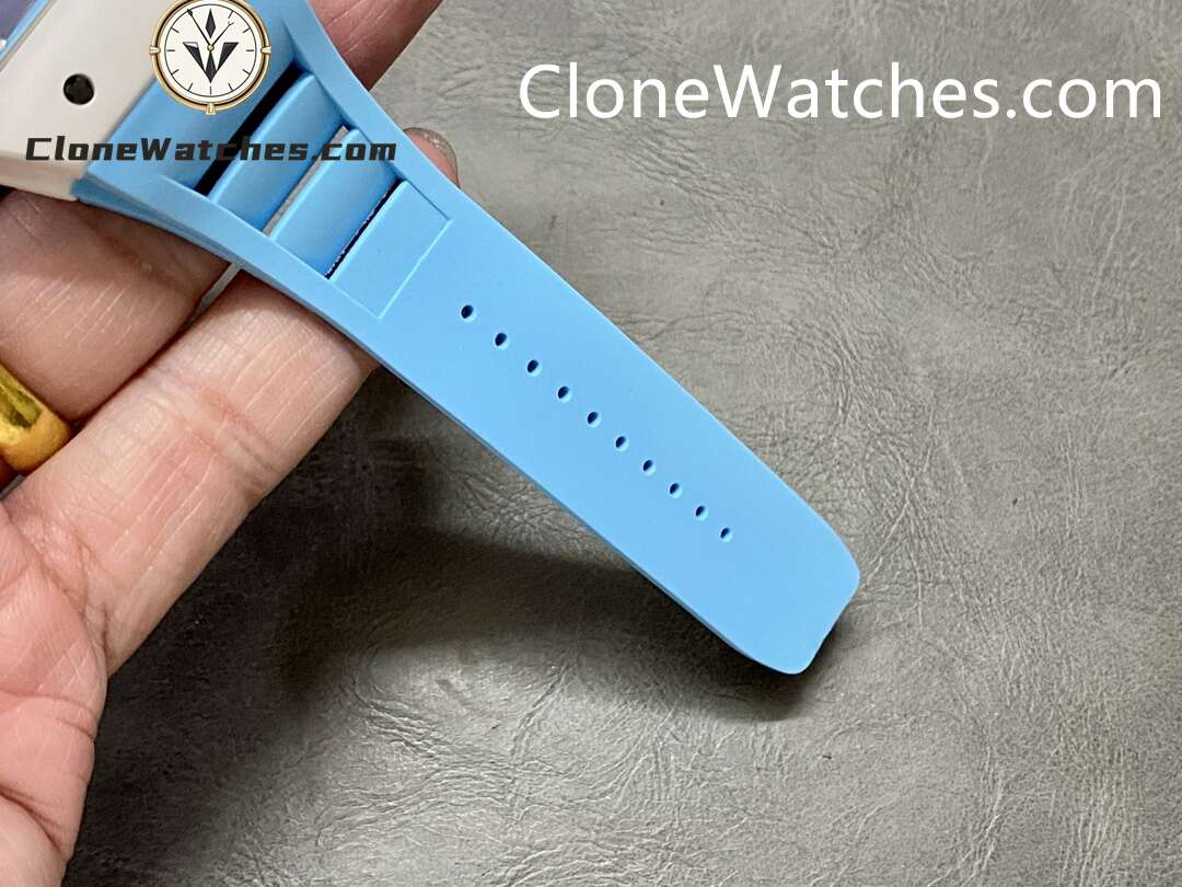 Richard Mille Super Clone Watches 1:1 RM 055 Ceramics Tourbillon Blue Strap - Image 8