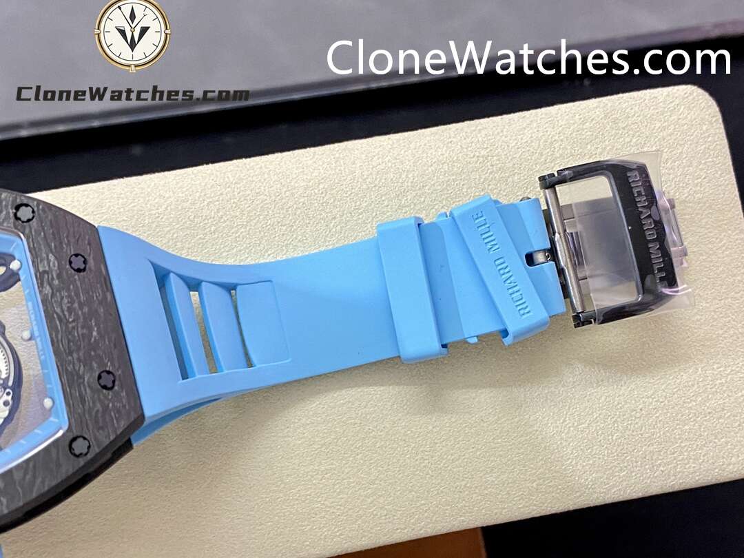 Richard Mille Super Clone Watches 1:1 RM 055 Carbon Tourbillon Blue Strap - Image 9