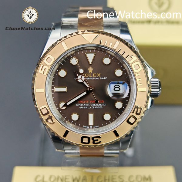 Rolex Super Clone Watches 1:1 Yacht Master Brown Dial Rose Gold M126621-0001 3235 Movement