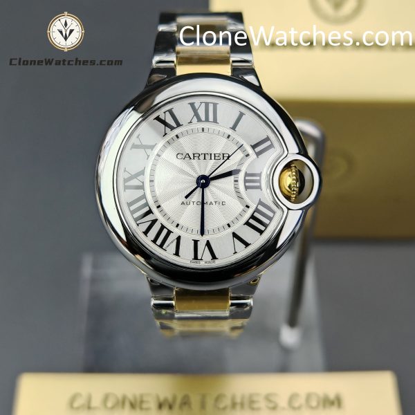 Cartier Super Clone Watches 1:1 Ballon Bleu de W2BB0002 Silver Dial 33mm