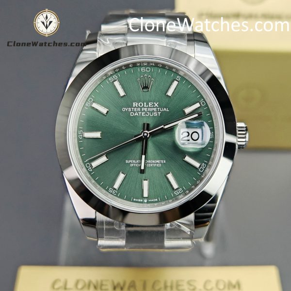 Rolex Super Clone Watches 1:1 DateJust Green Dial M126300 - 0019 41MM Oyster 3235 Movement