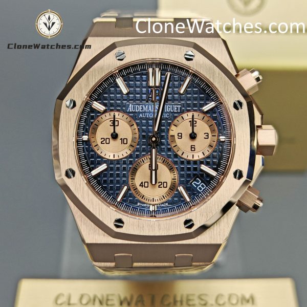 Audemars Piguet Super Clone Watches 1:1 Royal Oak Rose Gold 26239 Blue Dial