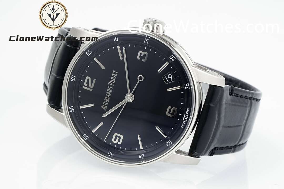 Audemars Piguet Super Clone Watches 1:1 Code 11.59 by 15210BC Black Dial 41MM Leather Strap - Image 5