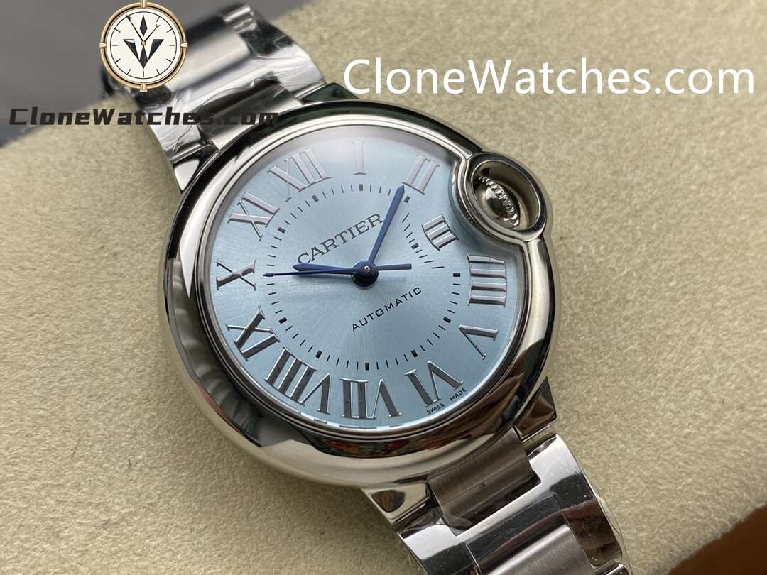 Cartier Super Clone Watches 1:1 Ballon Bleu de WSBB0062 Blue Dial Roman Scale 33mm - Image 2