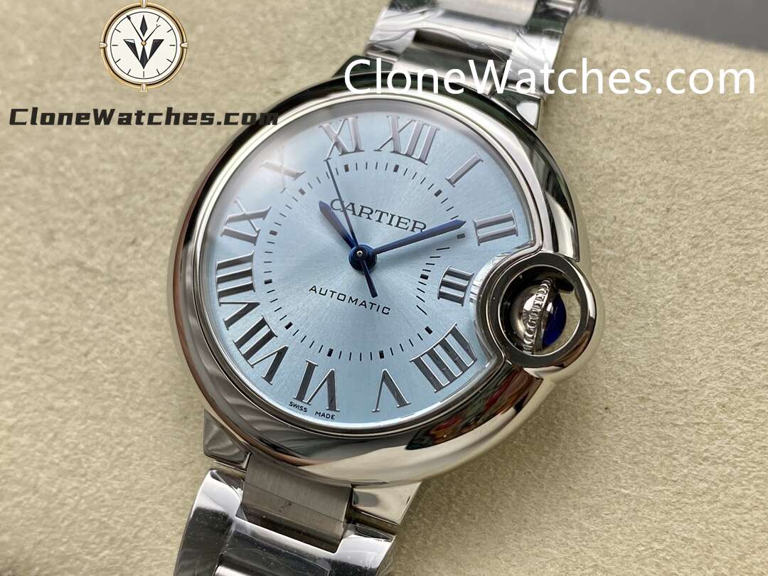 Cartier Super Clone Watches 1:1 Ballon Bleu de WSBB0062 Blue Dial Roman Scale 33mm - Image 3
