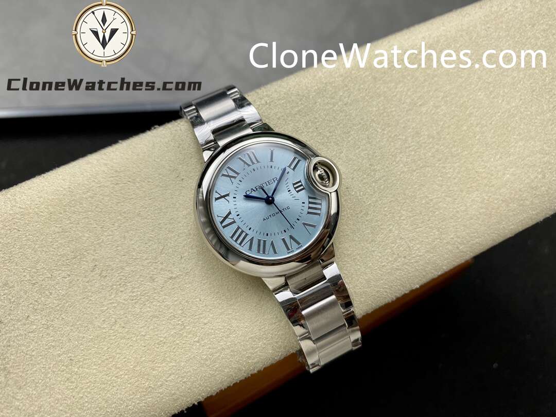 Cartier Super Clone Watches 1:1 Ballon Bleu de WSBB0062 Blue Dial Roman Scale 33mm - Image 4