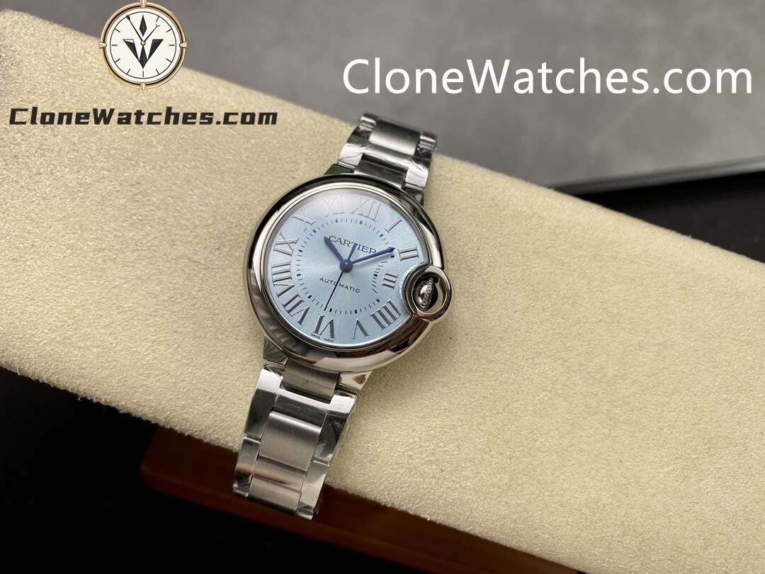 Cartier Super Clone Watches 1:1 Ballon Bleu de WSBB0062 Blue Dial Roman Scale 33mm - Image 5