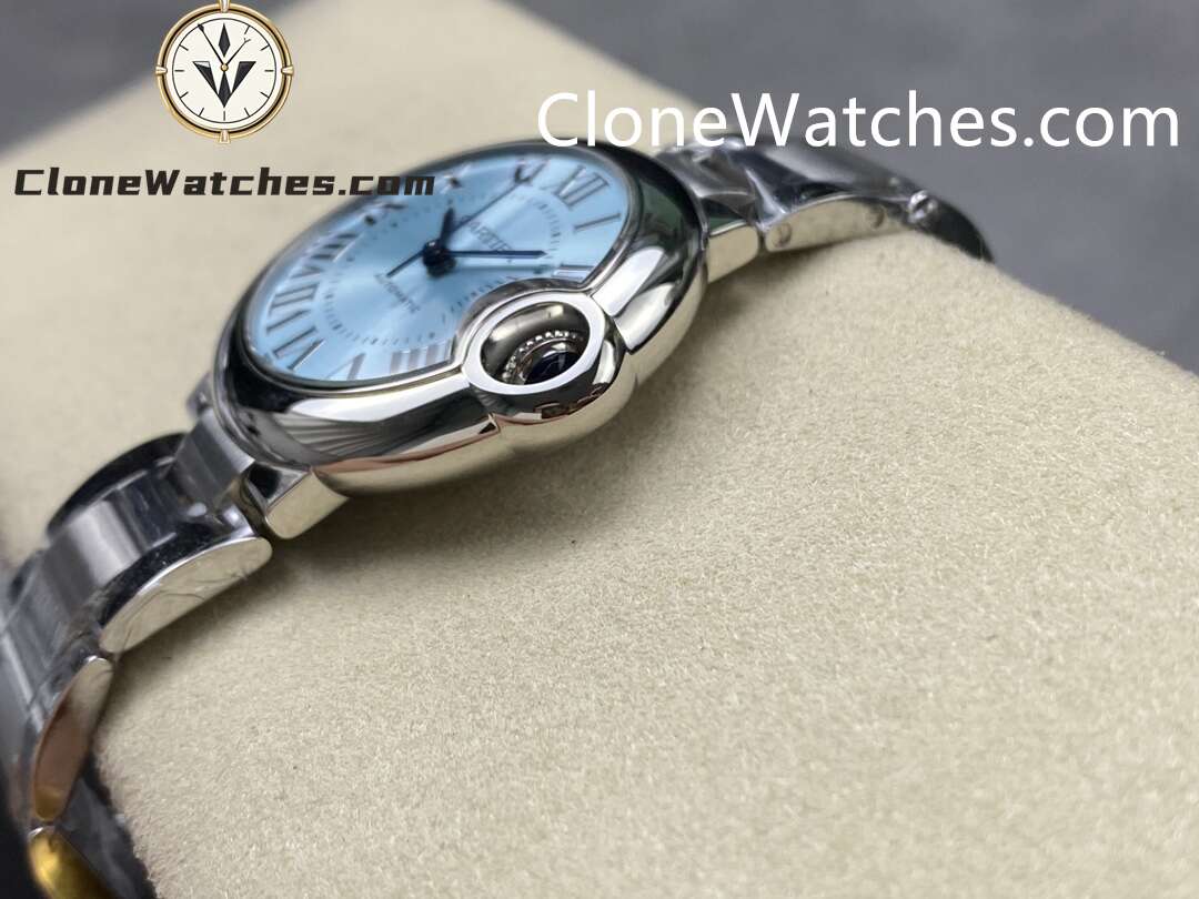 Cartier Super Clone Watches 1:1 Ballon Bleu de WSBB0062 Blue Dial Roman Scale 33mm - Image 7