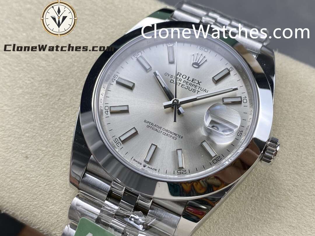 Rolex Super Clone Watches 1:1 DateJust Silver Dial m126300-0008 Jubilee 41MM 3235 Movement - Image 3
