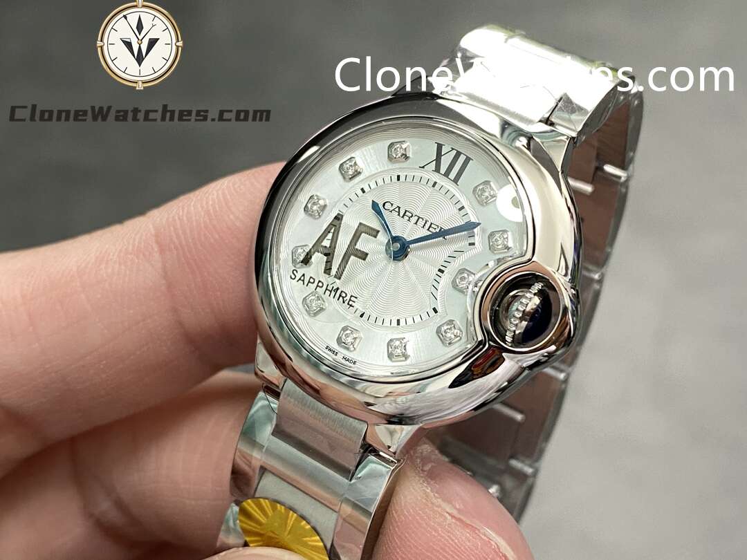 Cartier Super Clone Watches 1:1 Ballon Bleu de WE902073 Silver Plated Dial 28mm - Image 3