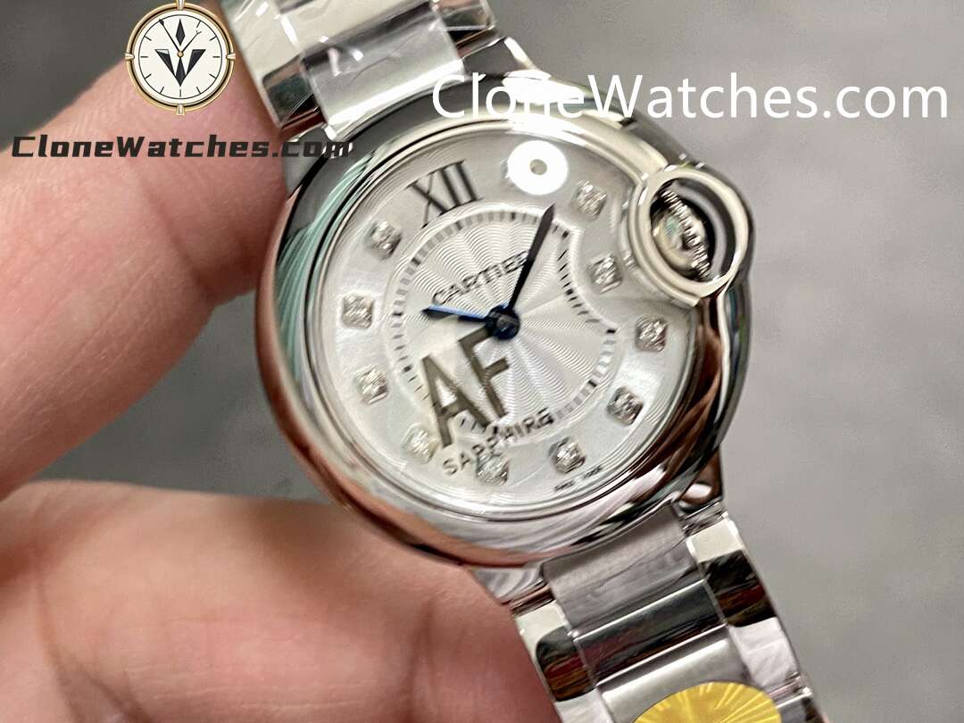 Cartier Super Clone Watches 1:1 Ballon Bleu de WE902073 Silver Plated Dial 28mm - Image 2
