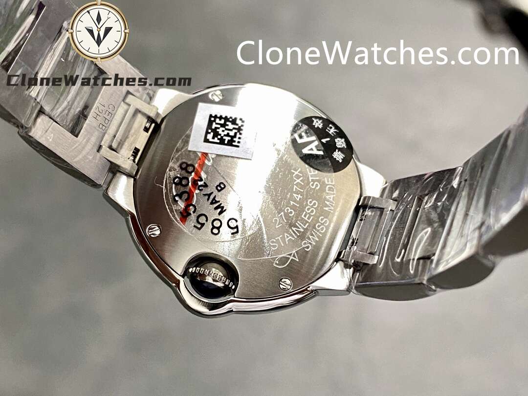 Cartier Super Clone Watches 1:1 Ballon Bleu de WE902073 Silver Plated Dial 28mm - Image 7