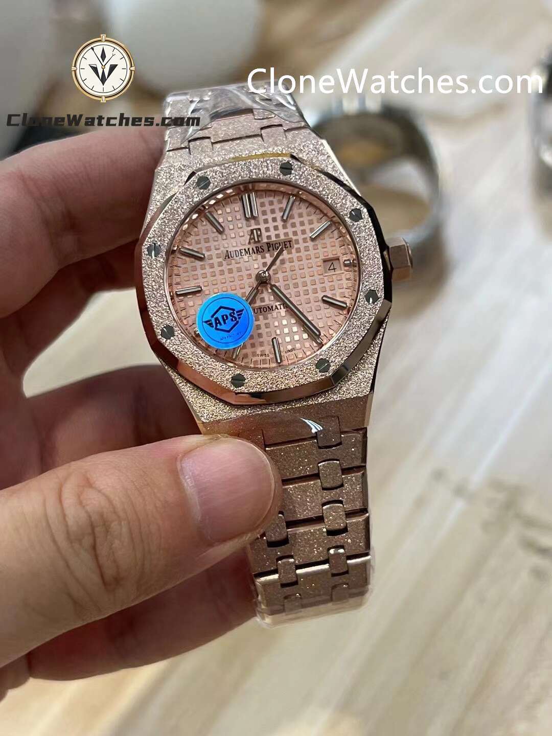 Audemars Piguet Super Clone Watches 1:1 Royal Oak Frost 15454OR Rose Gold Dial 37mm - Image 2