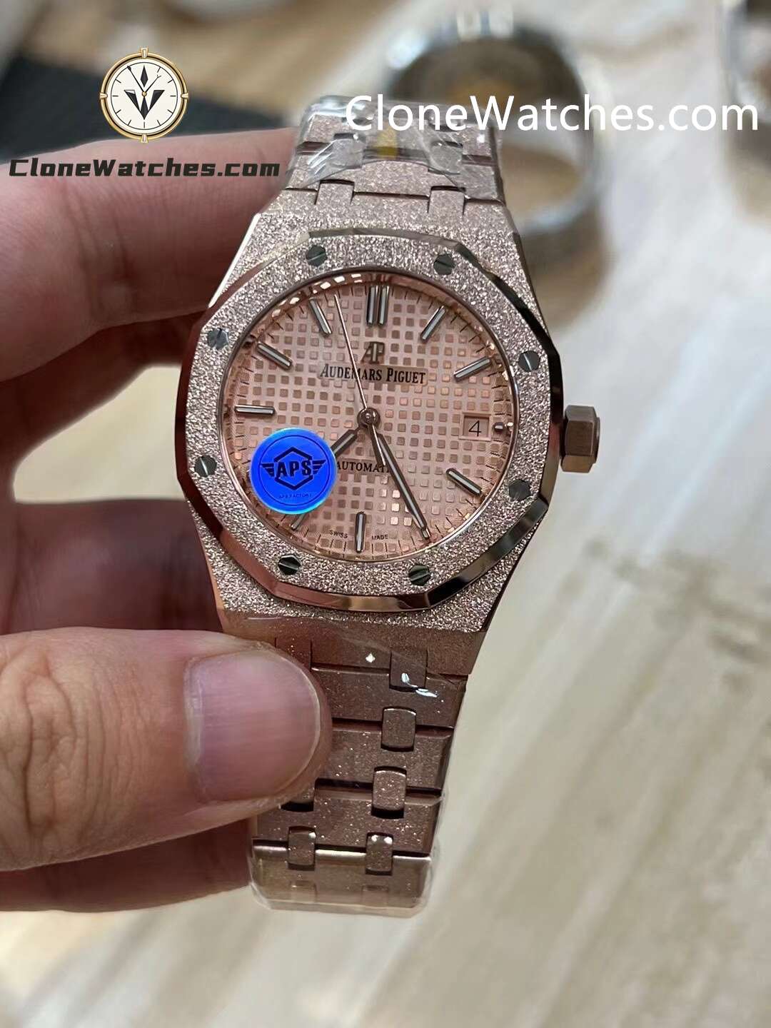 Audemars Piguet Super Clone Watches 1:1 Royal Oak Frost 15454OR Rose Gold Dial 37mm - Image 3