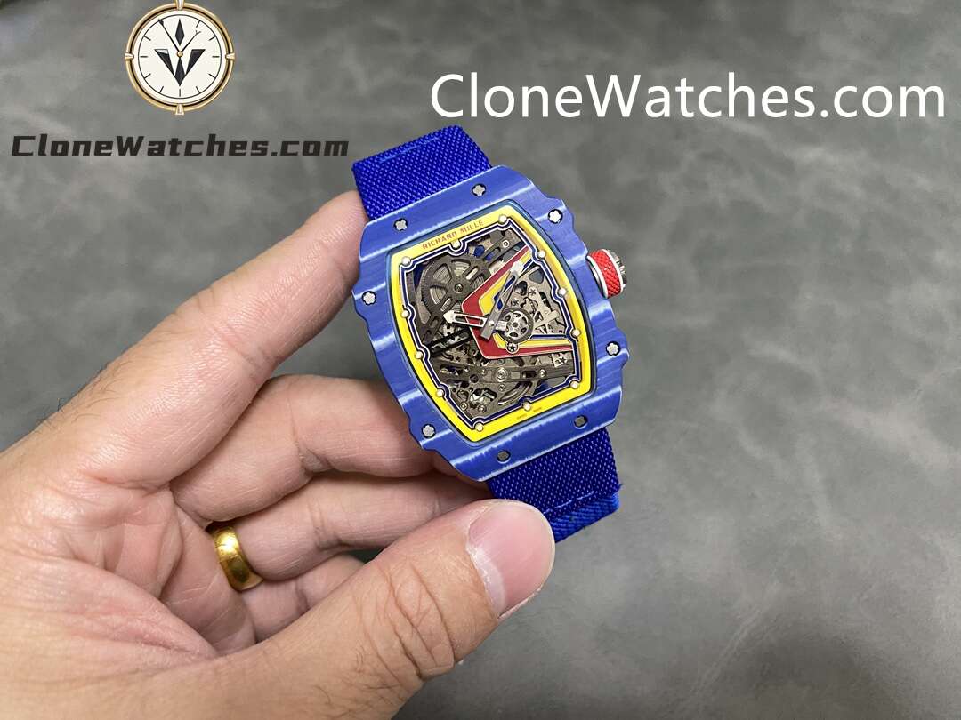 Richard Mille Super Clone Watches 1:1 RM 67 – 02 Blue Carbon Tourbillon Blue Strap - Image 2